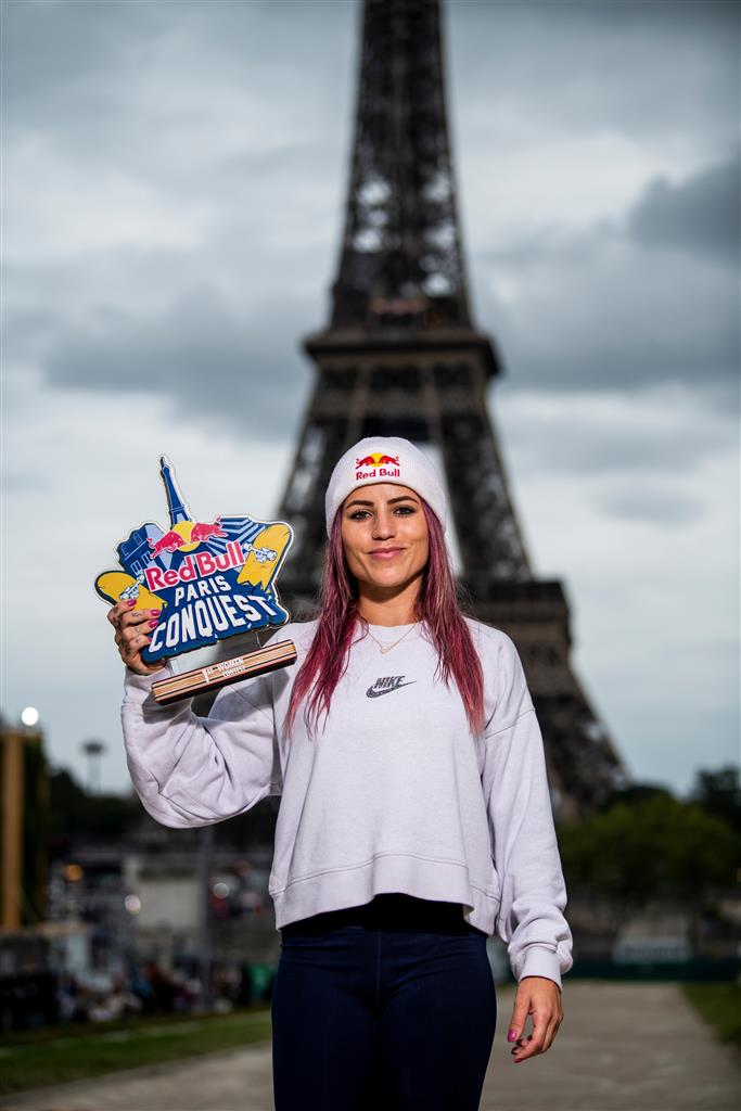 Eugenia Ginepro celebrates after the 2021 Red Bull Paris Conquest