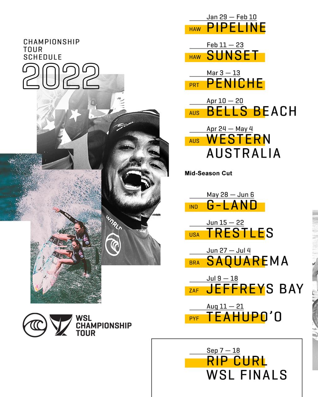 World Surf League Announces 2023 Championship Tour Schedule