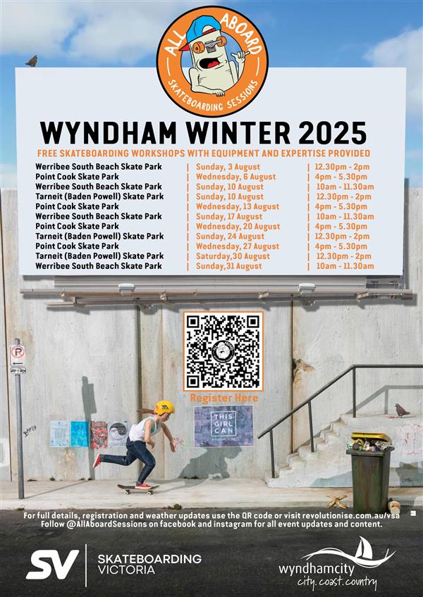 All Aboard Skateboarding Sessions - Point Cook Skate Park, VIC 2025