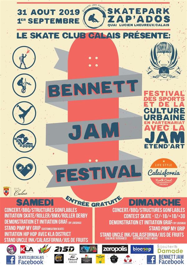 Bennett Jam Festival - Skatepark de calais Zap'ados 2019