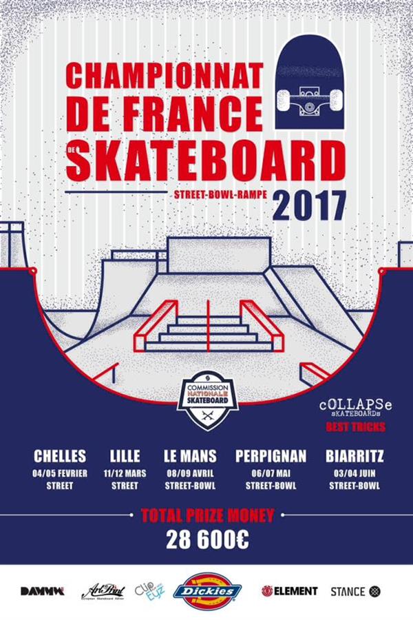Championnat de France de Skateboard - stop #1 Chelles 2017