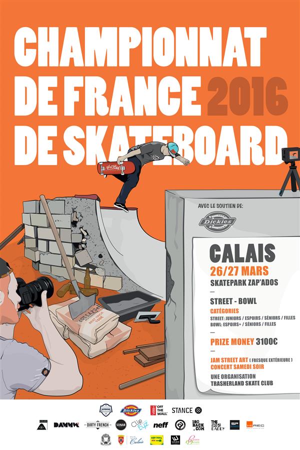 Championnat de France de skateboard - stop #2 Calais 2016