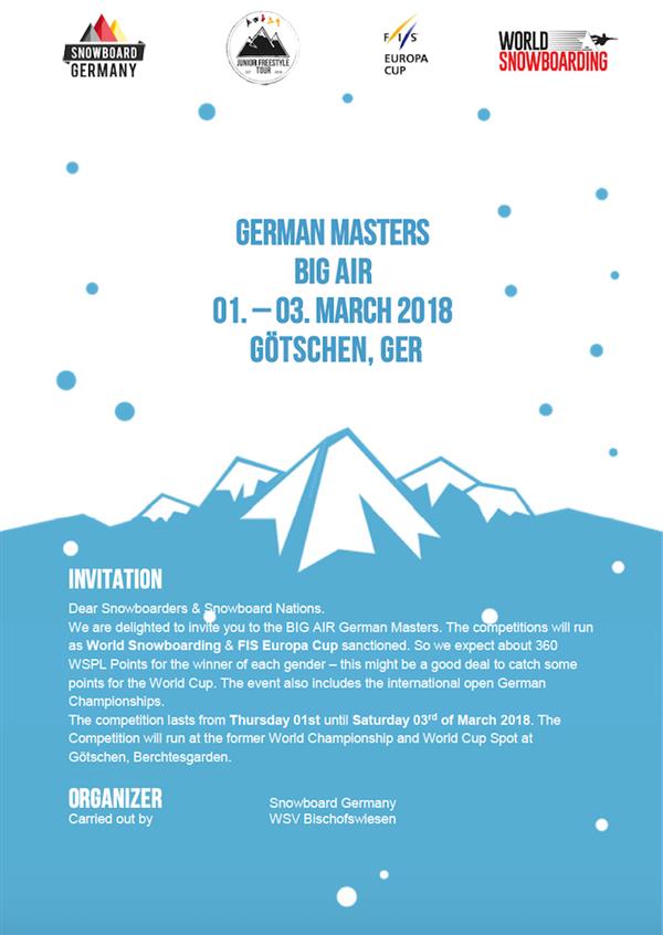 Junior Freestyle Tour, Europacup & German Masters DM Big Air, Götschen 2018