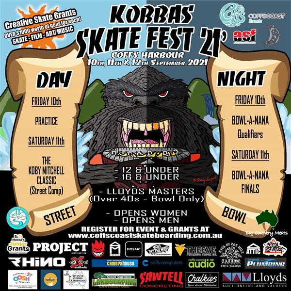 Kobba's Skate Festival - Coffs Harbour 2021 - POSTPONED