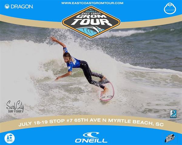 O'Neill East Coast Grom Tour #7 - 65th Ave. N beach Myrtle Beach, SC 2020