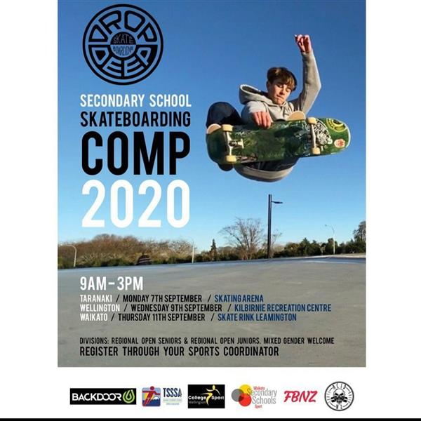 Secondary school skateboarding comp - Skate Rink Leamington - Waikato 2020