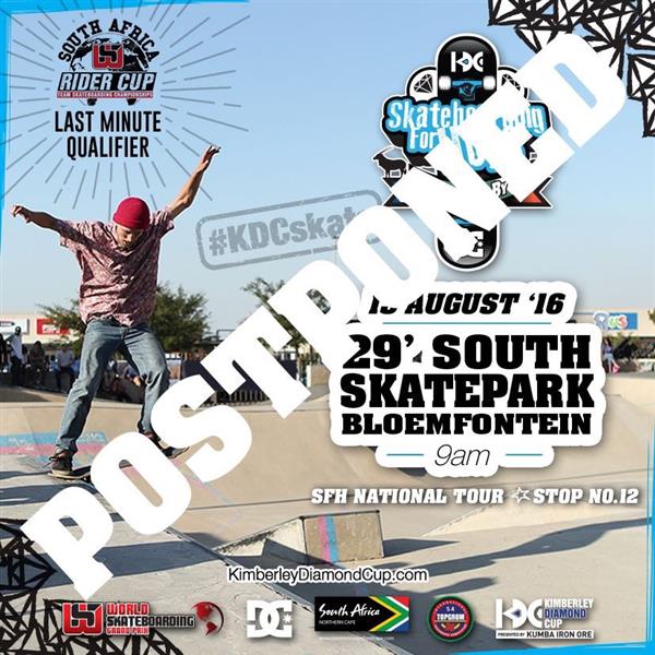 Skateboarding for Hope - Bloemfontein, Free State 2016 - POSTPONED