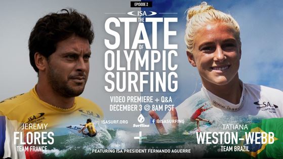 Tune in with ISA - State of Olympic Surfing: Jeremy Flores and Tatiana Weston-Webb 2020