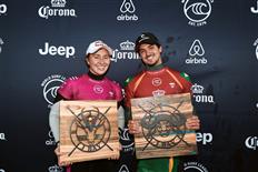 Carissa Moore and Gabriel Medina Win Corona Open J-Bay 2019