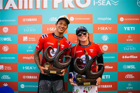 Erin Brooks and Seth Moniz Win Outerknown Tahiti Pro 2026 Presented by I-SEA