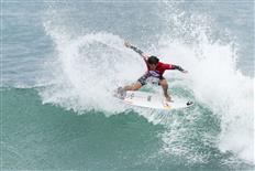 Kanoa Igarashi of the USA (pictured) will surf in Round Five of the Oi Rio Pro Champion after placing second in Heat 4 of Round Four in clean 2 - 3 foot (0.5 - 1 metre) conditions at Saquarema, Rio de Janeiro, Brazil on Sunday May 14, 2017.  Wright now shares the Jeep Leaders Ranking No.1 position with 6X World Champion Stephanie Gilmore of Australia.  PHOTO: © WSL / Smorigo