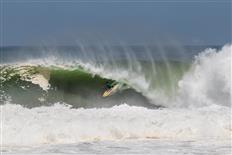 Kai Lenny of Hawaii (pictured) is the winner of the Puerto Escondido Challenge in 20-25 foot face waves after defeating Jamie Mitchell of Australia, Tom Lowe of GBR, Billy Kemper of Hawaii, Alex Botelo of Portugal and Trevor Carlson of Hawaii at Puerto Escondido, Oaxaca, Mexico, today Monday July 31, 2017.  PHOTO © WSL/Vilella