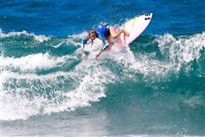 Justine Dupont (FRA) competing at the 2016 Azores Airlines Pro, at Sao Miguel Island, Azores, Portugal. Photo credit: WSL/Masurel